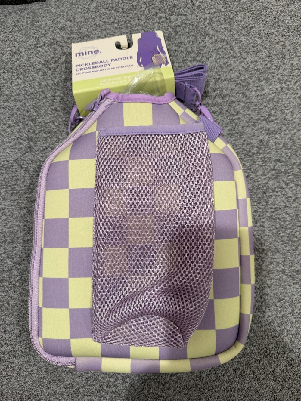 mine Lavender and Cream Checker Paddle Crossbody